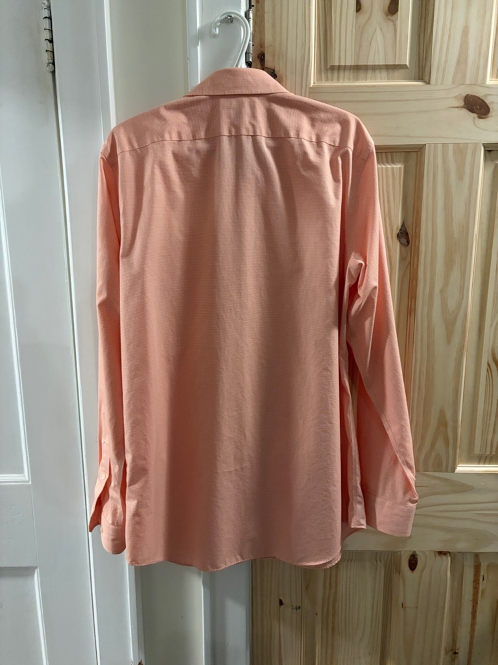 Banana Republic L(Tall) Men's Light Peach Long-Sleeve Dress Shirt - Picture 10 of 14